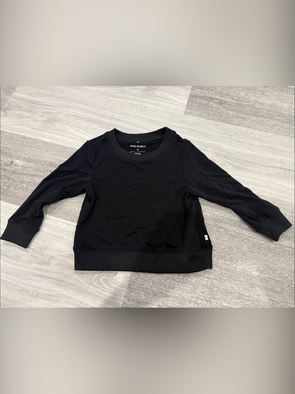 Posh Peanut Black Crewneck Kids Sweatshirt